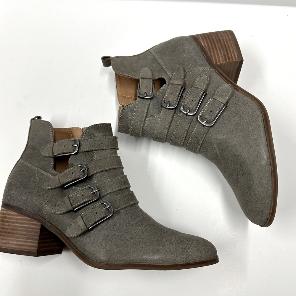 Lucky Brand Women's Loreniah Buckle Ankle Boots In Steel Gray